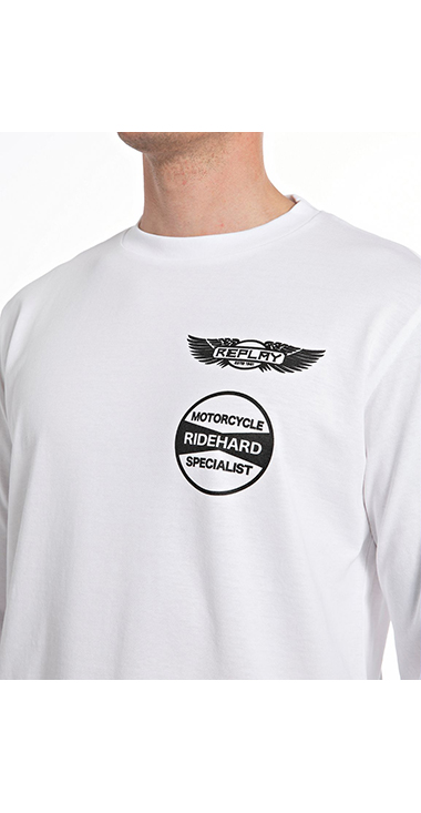 オープンエンドジャージーモーターサイクルロングTシャツ 詳細画像 ホワイト 3